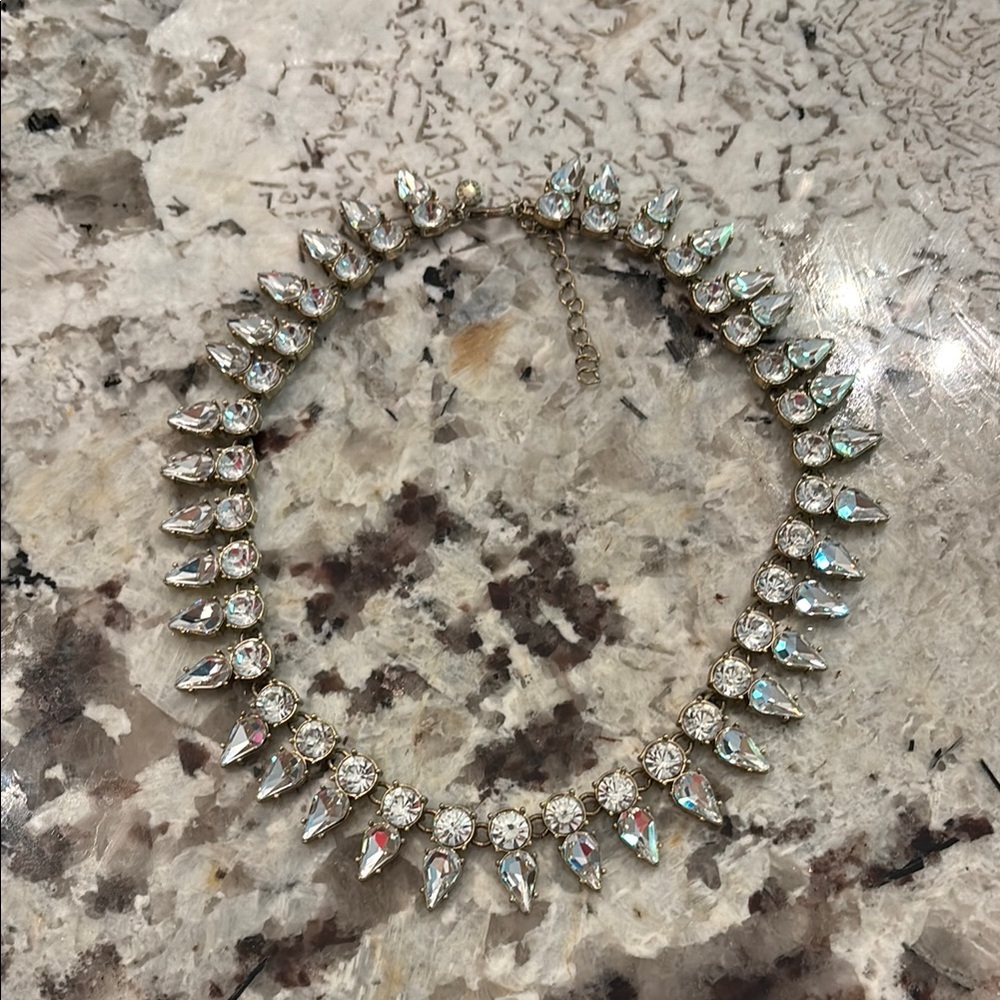 J. Crew Silver Crystal Necklace